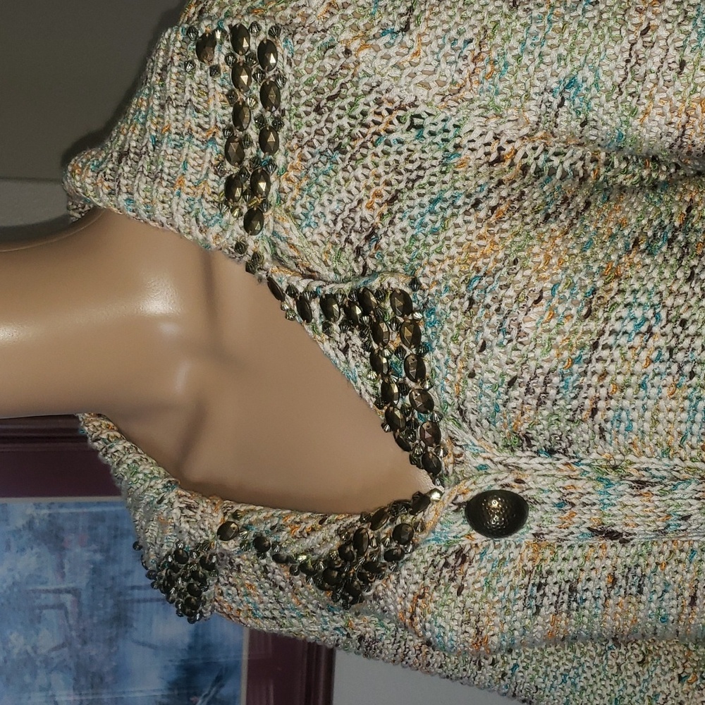 Bcbgmaxazria M Multiple Color Open Knit Beaded La… - image 2